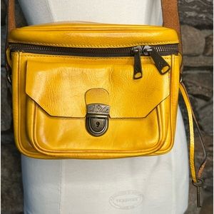 Patricia Nash Andalucia Camera Bag in Canary Yellow leather.